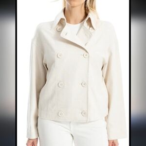 Max Studio NWT Moto Cream Jacket Women's Coat Large NEW Classy Casual